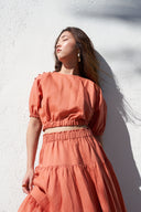 Batwing Cropped Top - Terracotta