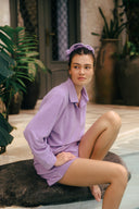 Cotton Terry Classic Pullover - Mauve