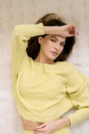 Multi-Ribbed Pullover - Lemon Mousse