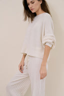 Multi-Ribbed Pullover - White Swan