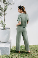 Knit Cropped Tee - Field Green