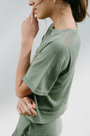 Knit Cropped Tee - Field Green