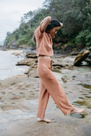 Knit Drawcord Pants - Terracotta