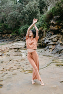 Knit Drawcord Pants - Terracotta