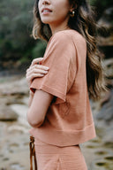 Knit Cropped Tee - Terracotta