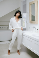 Tapered Lounge Pants in Ivory with Sleep Shirt