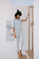 Tapered Lounge Pants in Honeydew with Relaxed Tee