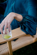 Modern Sleep Shirt in Teal Sleeve Detail