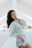 Modern Sleep Shirt in Honeydew with Lounge Shorts
