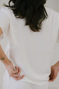 Relaxed Tee in Ivory Back Detail