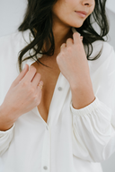 Modern Sleep Shirt in Ivory Front Detail