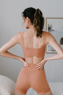 Knit V-Neck Bralette - Terracotta