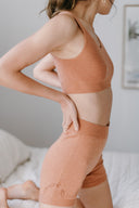 Knit V-Neck Bralette - Terracotta