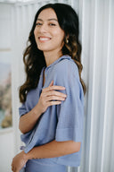 Knit Cropped Shirt - Lilac