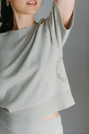 Knit Cropped Tee - Sage