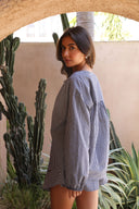 Navy Cotton Gingham Shirt