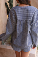 Navy Cotton Gingham Shirt
