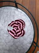 Striped Terry Scrunchie - Burgundy & Pink
