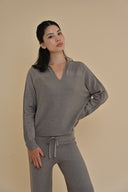 Knit Polo Pullover - Chinchilla