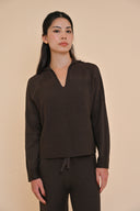 Knit Polo Pullover - Espresso