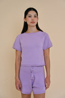 Knit Cropped Tee - Mallow