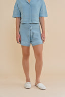 Knit Drawcord Shorts - Chambray Blue