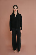 Knit Polo Pullover - Noir