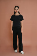 Knit Cropped Tee - Noir