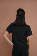 Knit Cropped Tee - Noir