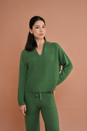 Knit Polo Pullover - Woodland Green