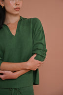 Knit Polo Pullover - Woodland Green