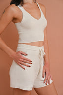 Knit Cropped Tank - Cloud Dancer