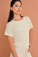 Knit Cropped Tee - Cloud Dancer