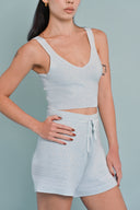 Knit Drawcord Shorts - Cloud Sky