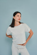 Knit Cropped Tee - Mercury