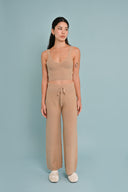 Knit Drawcord Pants - Sable