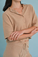Knit Cropped Shirt - Sable