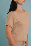 Knit Cropped Tee - Sable
