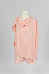 SoL Drapey Top and Elastic Swing Shorts in Pink