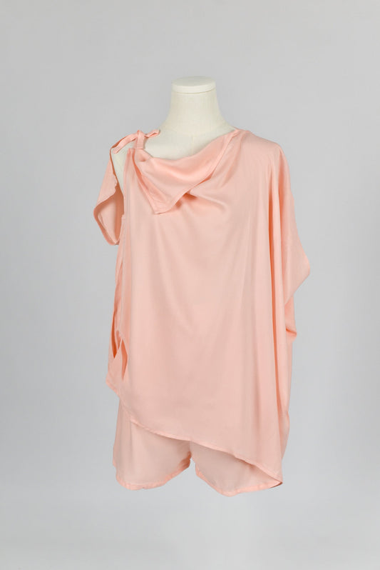 SoL Drapey Top and Elastic Swing Shorts in Pink