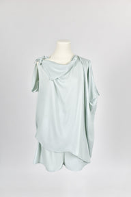 SoL Drapey Top and Elastic Swing Shorts in Mint