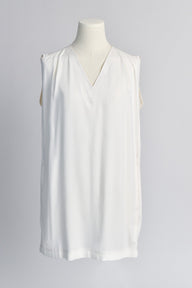 Envelope Dress with Contrast Stitching in Ivory