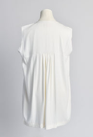 Envelope Dress with Contrast Stitching in Ivory - Back View