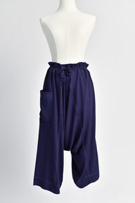 Relaxed Pants with Contrast Stitching in Midnight Blue