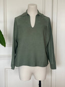 Field Green Knit Polo Pullover