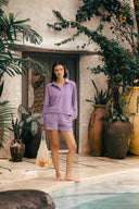 Cotton Terry Easy Shorts - Mauve