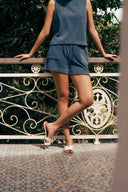 Cotton Terry Cape Tank - Dusk Blue