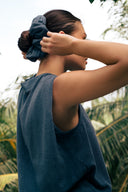 Cotton Terry Scrunchie - Dusk Blue