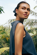 Cotton Terry Cape Tank - Dusk Blue