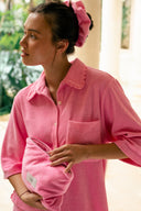 Cotton Terry Scrunchie - Azalea